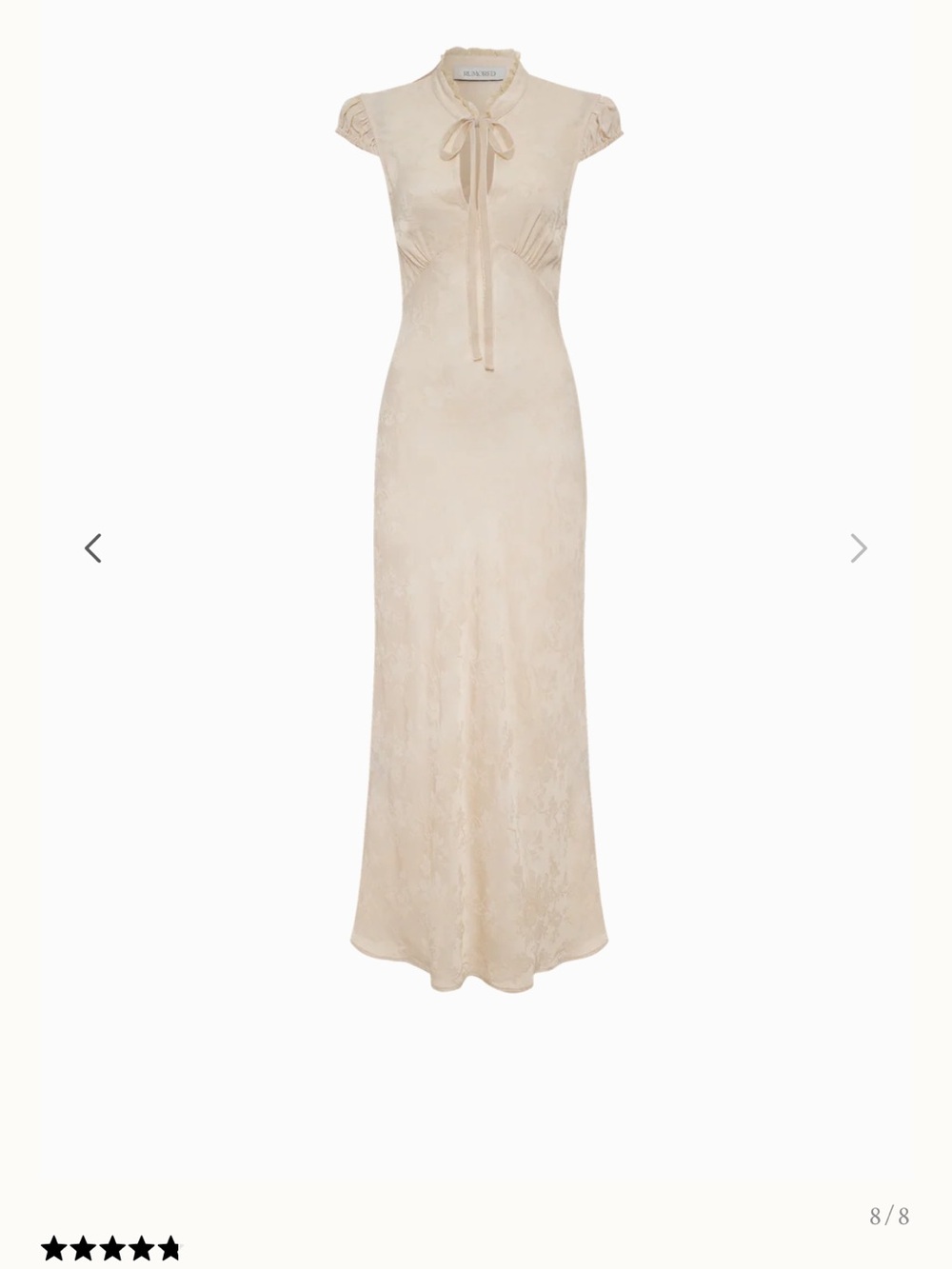 Rumored Cream Jacquard Maxi Dress with Keyhole Tie - Picture 2 of 2